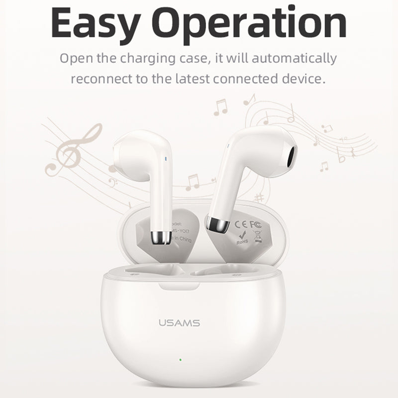 Sluchátka do uší USAMS YO17 BE Series Wireless Bluetooth 5.3 TWS Lehká sluchátka Sluchátka do uší Sluchátka do uší USAMS YO17 BE Series Wireless Bluetooth 5.3 TWS Lehká sluchátka Sluchátka do uší